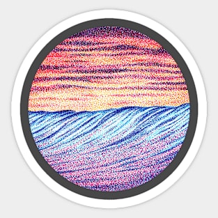 Fire and Water Ocean Sunset Sticker